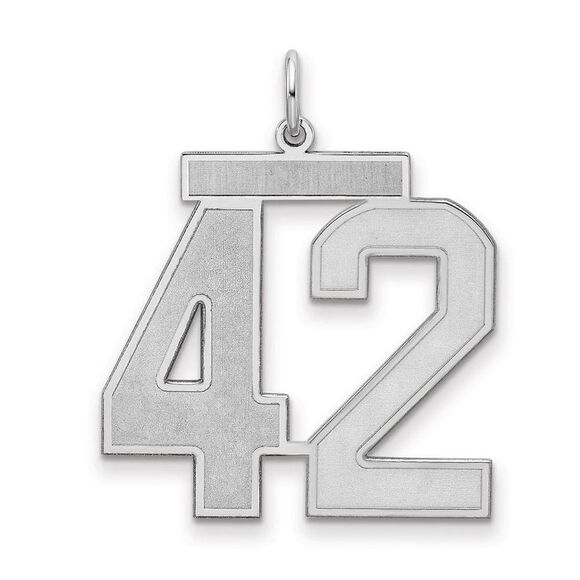 Sterling Silver Jersey Collection Large Number 42 Pendant